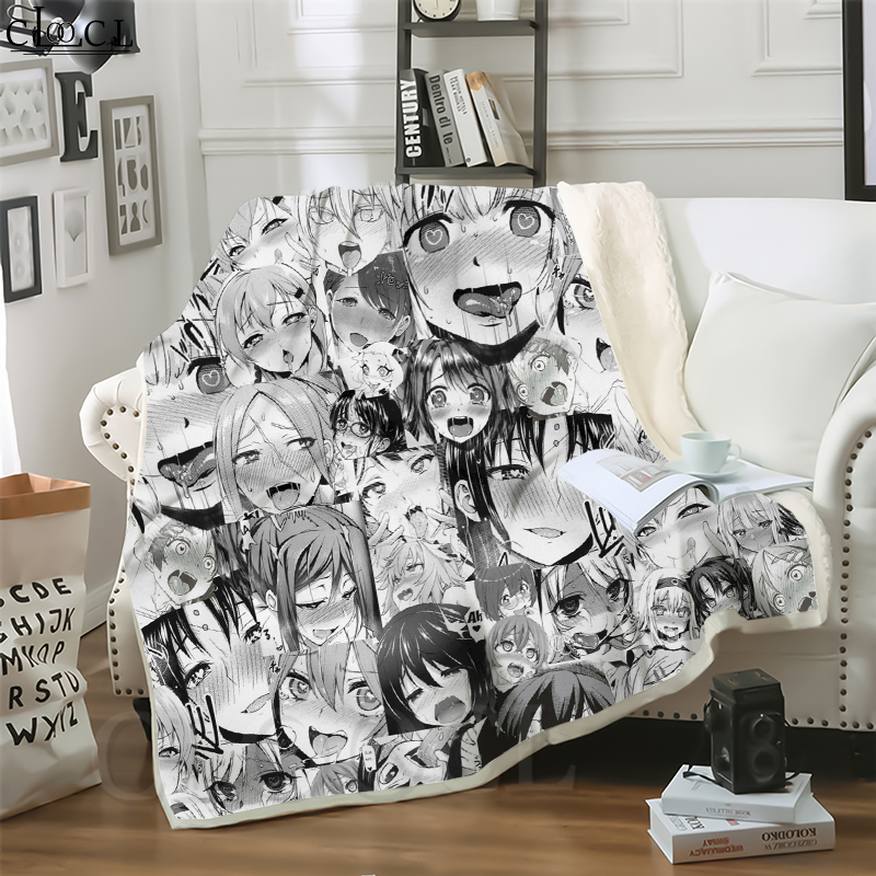

CLOOCL Hot Anime Ahegao 3D Print Hip-hop Style Air Conditioning Blanket Sofa Teens Bedding Throw Blankets Plush Quilt