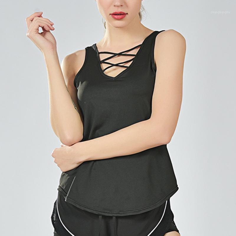 

Women Sleeveless Fitness Vest Exercise Spandex Sports V-Neck Shirts Fitness Running Sport Vest Yoga Top Gym Clothing Shirt1, Wh