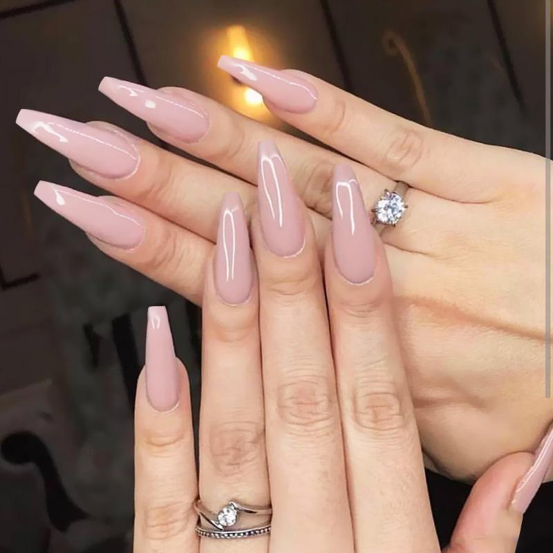 

False Nails Nail Tips Press On Full Cover/Half Cover Long Short Stiletto Coffin Fake 500pcs/bag White Natural Beige Clear, 03