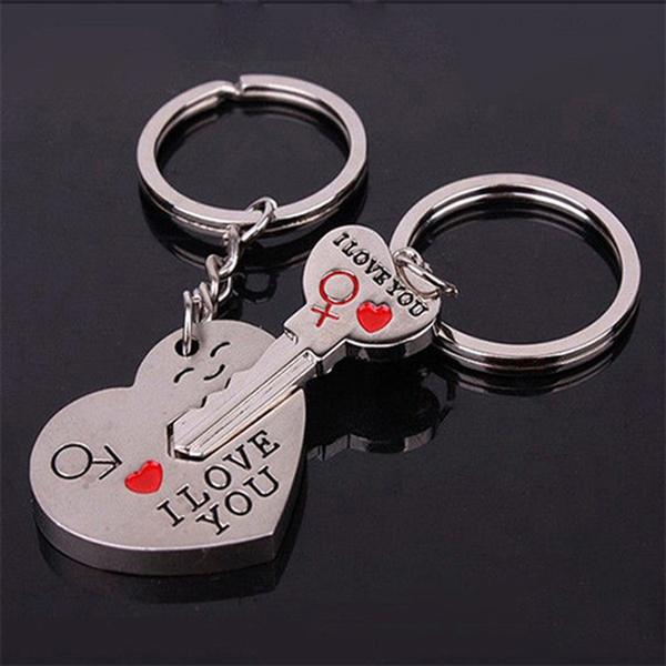 

Couple I LOVE YOU Heart Keychain Ring Love Arrow Keyring Key Chain Creative Valentine's Day Birthday Wendding party Gift