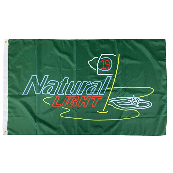 

Natural Light 19th Hole Flags Outdoor Banners 3X5FT 100D Polyester 150x90cm High Quality Vivid Color With Two Brass Grommets