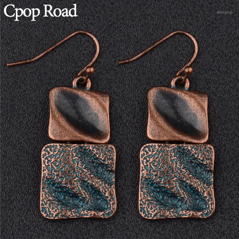

Cpop New Boho Vintage Earrings Bronze Geometric Statement Ethnic Earrings Women Jewelry Hot Sale Accessories Gift Wholesale 20201