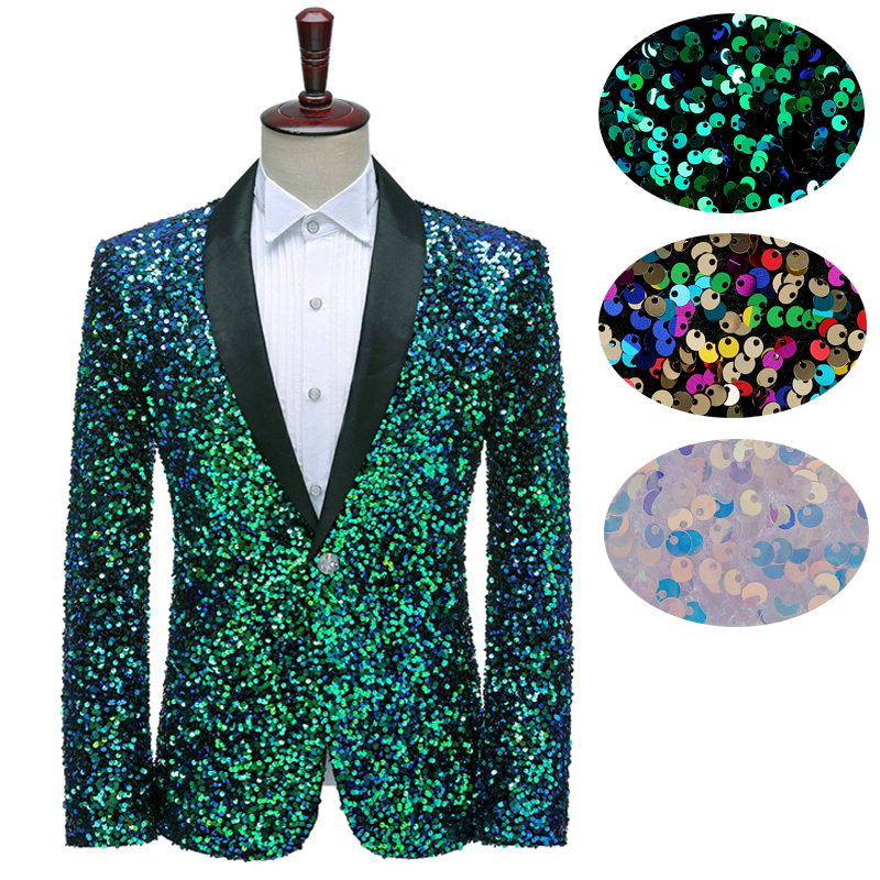 

Mens luxury full sequin beading green/white/multi fashion tuxedo jacket/stage/stuido/bar/performance slim jacket/this is only jacket, Black;brown
