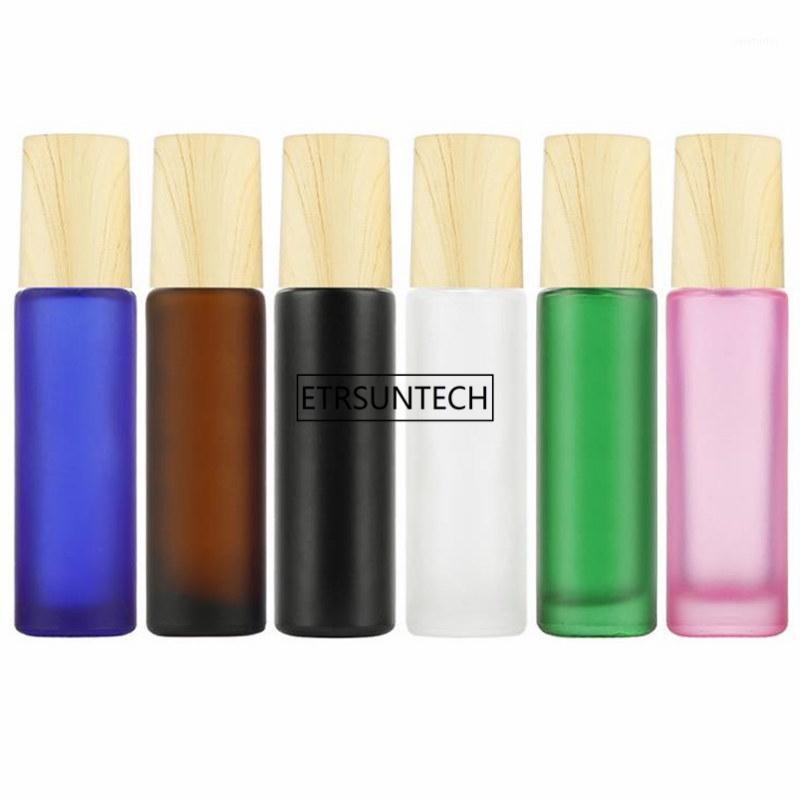 

100pcs 10ml Frosted Thick Glass Roll On Essential Oil Empty Perfume Sample Bottle 10cc Stainless Steel Roller Ball F22421