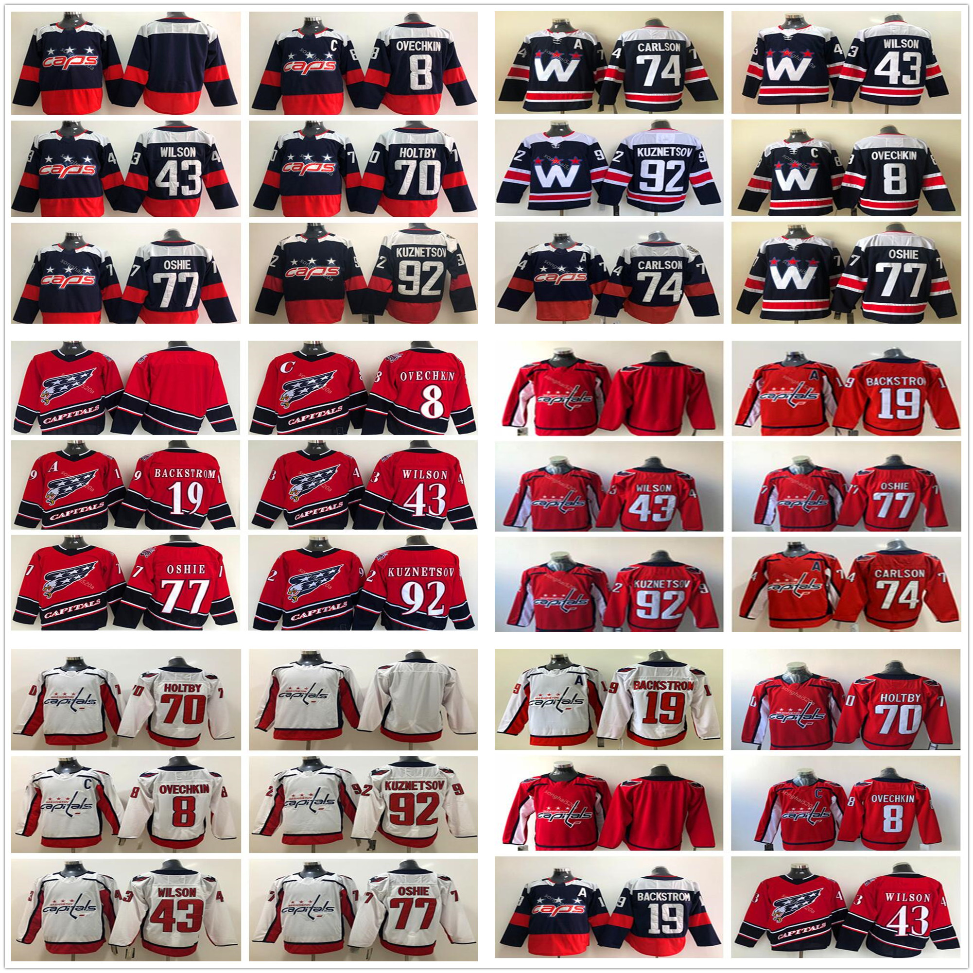 

Washington Capitals Jersey 8 Alex Ovechkin 43 Tom Wilson 74 JOHN CARLSON 77 TJ Oshie 92 Evgeny Kuznetsov hockey jerseys, Beige
