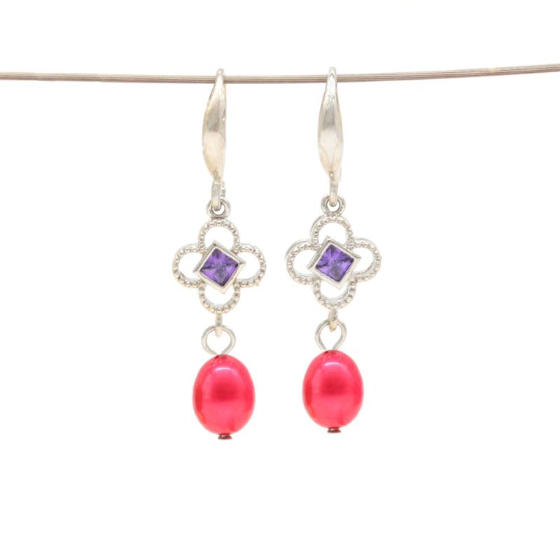 

Real Freshwater Beads Pearl Earrings Elegant Oval Dangle Earrings for Women Beads Drop Earring Jewelry