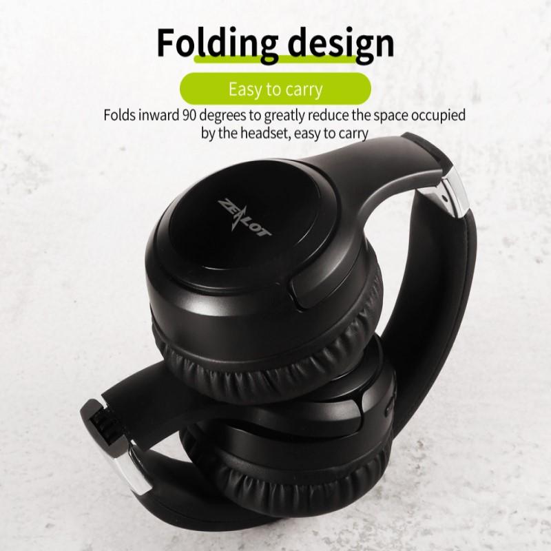 

Bluetooth 5.0 Wireless Headphone Stereo Bluetooth Earphone Gaming Music Headsets With LED Display Microphone Sports Headphones, Black