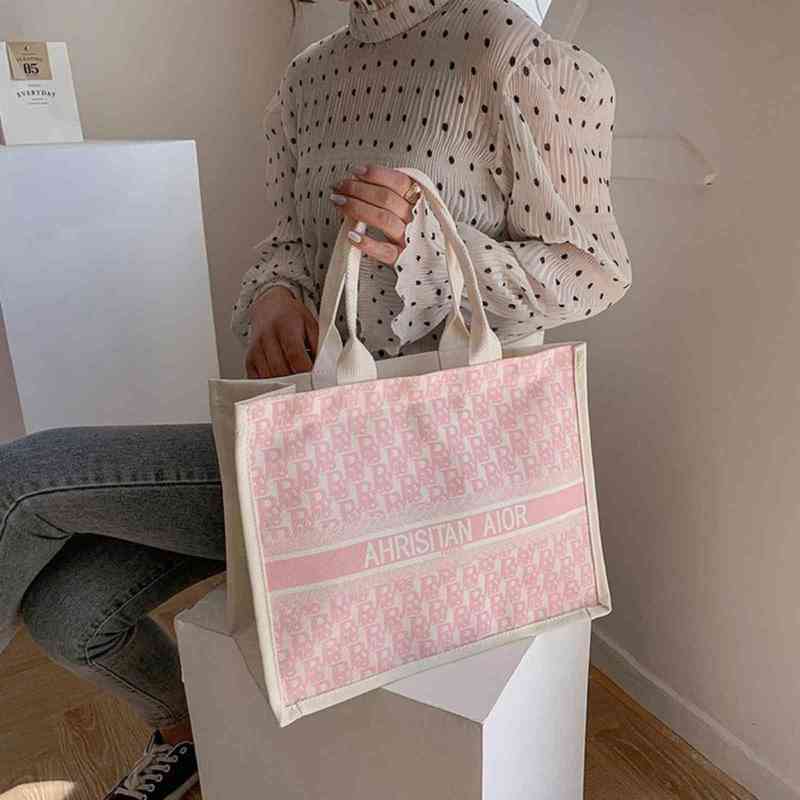 

72% OFF bag 2022 designer bags Summer Printed Tote women's new fashion large capacity single shoulder foreign style versatile Commuter Handbag, Powder