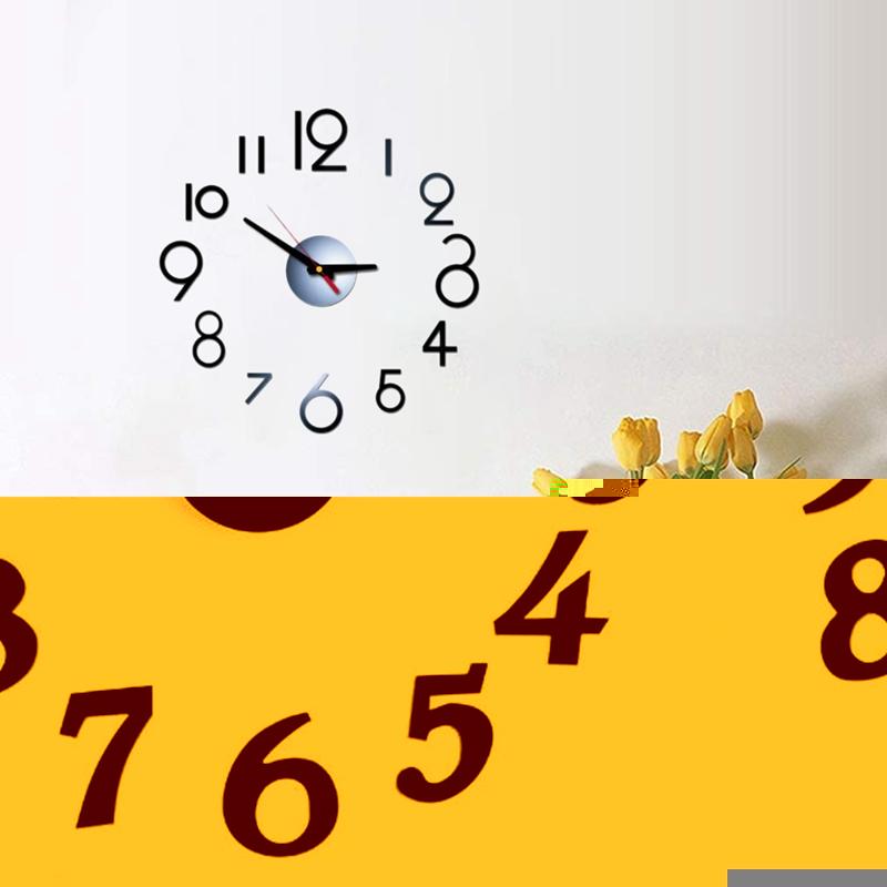 

Wall Clock Acrylic 3D DIY Big Decorative Kitchen Clocks Acrylic Mirror Stickers Wall Clock Home Home Decor Black