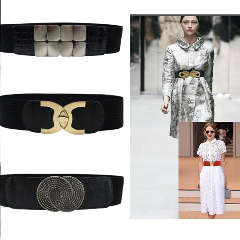 

New Ladies Leather Cummerbunds Party Wide Belt Style Vest Thickened Elastic Waistband Women's Cummerbund Belts For Women, Black