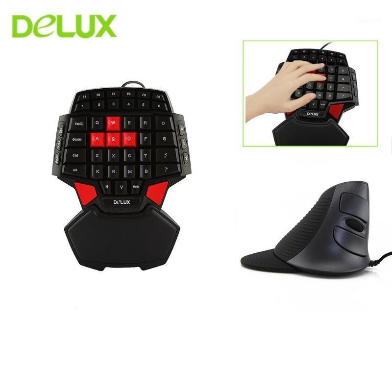 

Delux M618 Ergonomic Wired Vertical Mouse Combo 1600 DPI With Single Hand T9 Mini Gaming Keypad For Game Gamer PC Laptop Desktop1