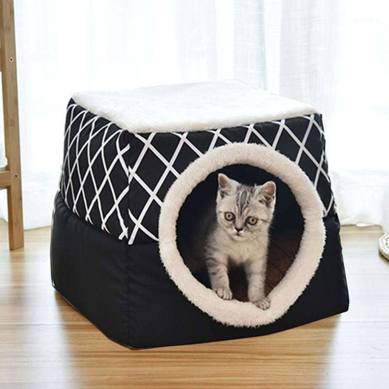 

Foldable Dog Bed Puppy House Small Pet Tent Soft Doggie Litter Nest Doghouse Sleep Bag Kennel Winter Warm Cozy Cave With Mat Pad1