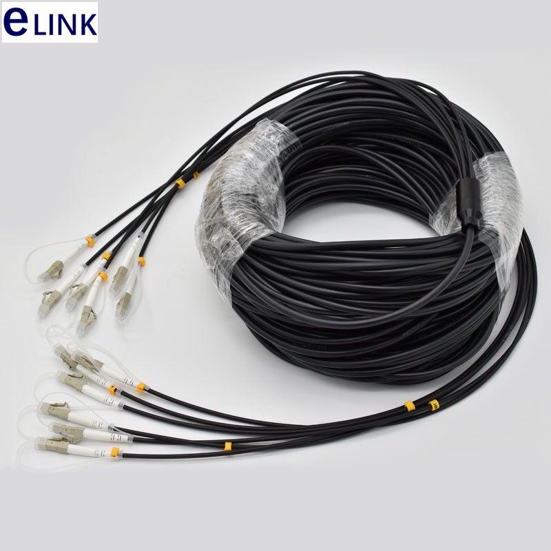 

25mtr TPU MM Fiber optic Patch cords waterproof Multimode LC SC FC 6 core patch lead FTTA armored jumper Outdoor SM DX OD=5.0mm