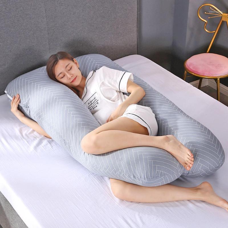 

100% Pure Cotton Pillow U Shaped Pregnancy Side Sleeper Printing Stripe Grey Pregnant Women Sleeping vip link for zakaria1
