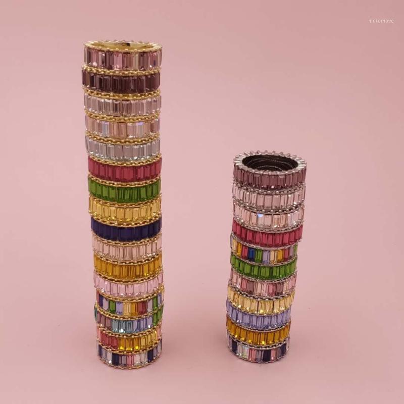 

JURAN Women's Copper CZ Shiny Rainbow Rings Geometry Wedding Engagement Ring Femme For Party Gifts Charm Rhinestone Ins Jewelry1