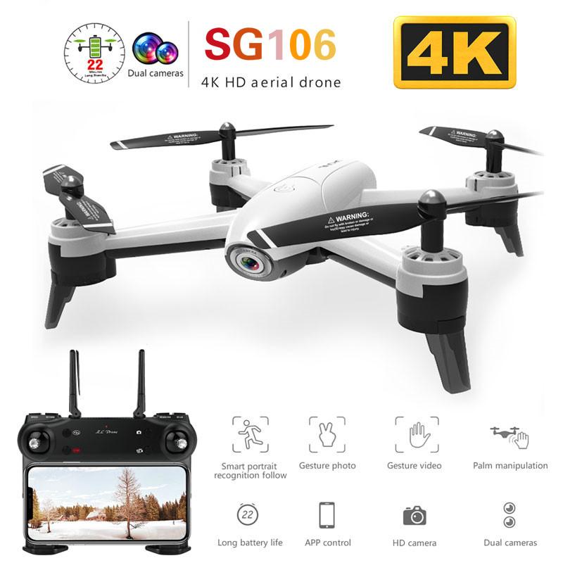 

SG106 HD Drone Dual Camera 1080P /4K WiFi FPV Real Time Aerial Video Wide Angle Optical Flow RC Quadcopter Camera Drone Toys