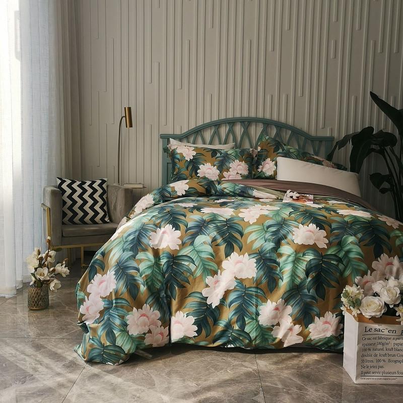 

American Style Digital Printing 100S Egyptian Cotton Queen King Duvet Linen Sheet Set Pillowcases Bedding Fitted Bed Cover Size