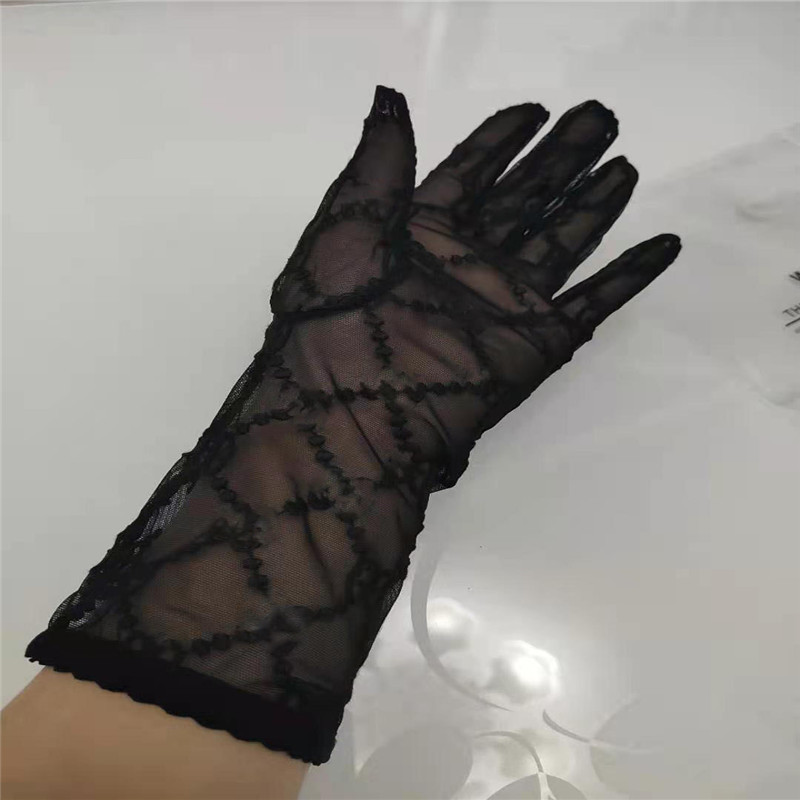 

HOT long Lace Bride Bridal Gloves Wedding Gloves Crystals Wedding Accessories Lace Gloves for Brides five Fingerless Wrist