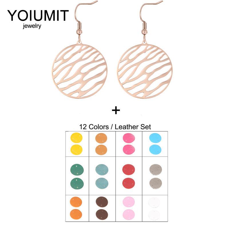 

Cremo Charm Drop Dangling Earrings For Women Fashion Jewelry Stainless Steel Earring Interchangeable Faux Leather Earring