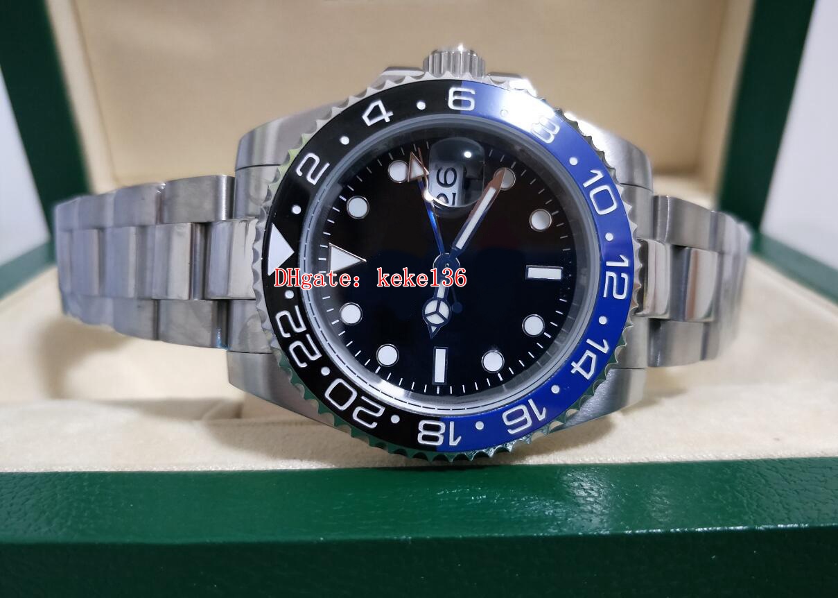 

2 Color High Quality Watch 40mm GMT Batman 116710 116710LN 116710BLNR Ceramic Bezel Asia 2813 Movement Mechanical Automatic Watch Luminescent Watches, Box