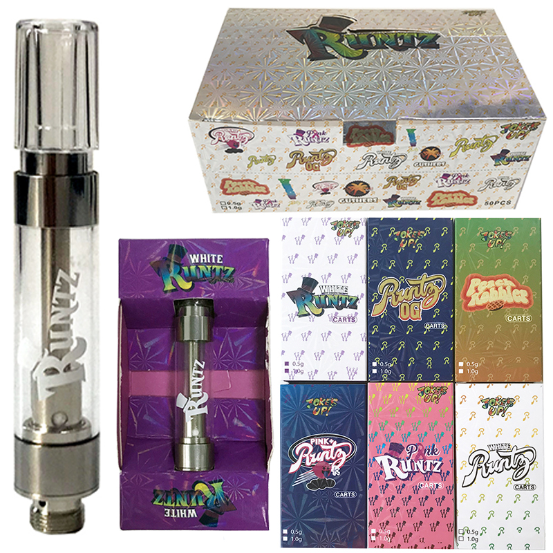 

Runtz Vape Cartridge Packaging Empty Oil Pen Atomizers 510 Thread Holographic Paper Box Runts Carts 0.8ml 1ml Pctg M6T E Cigarettes Vaporizer