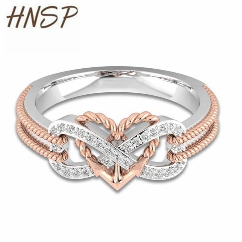 

HNSP Heart Friendship Rose Gold Ring For Women Fashion Jewelry Rings Female Anel1