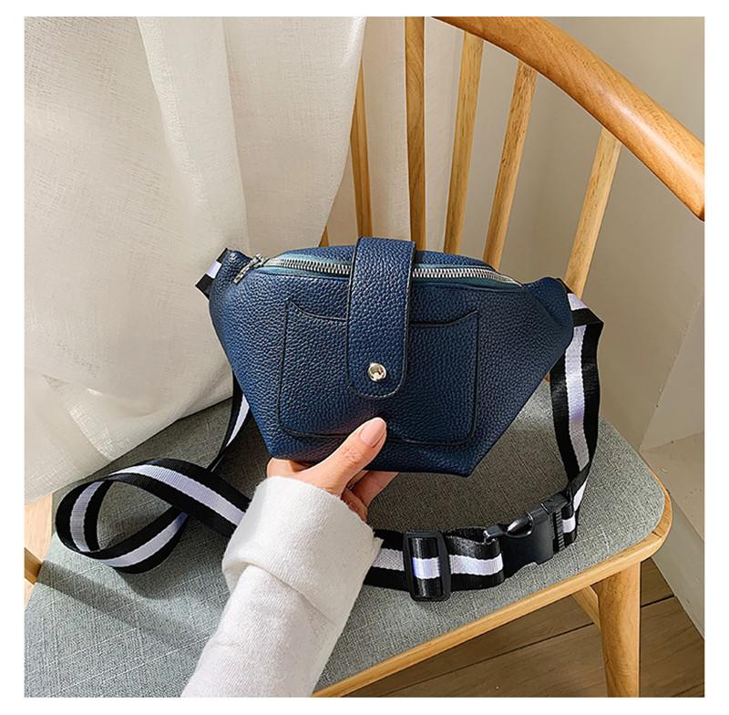 

2021 fashion Women Shoulder waist Bag luxury Designer Lychee pattern PU Leather Waist Bag Casual Chest Crossbody black