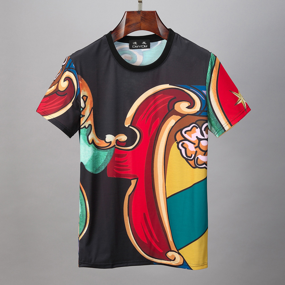 

2021 Mens Designer Shirts Wave Printed Cotton T-shirt Women Short Sleeve Tshirts Summer Hip Hop Streetwear Tops Tees Jd93, Black