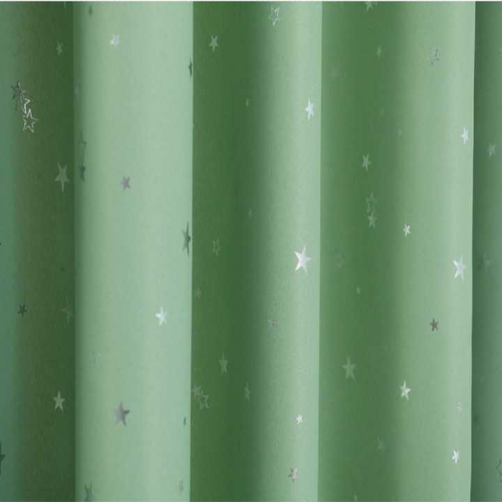 

Green Exquisite Hollow Stars Blackout Curtains for Kids Bedroom Living Room High Grade Fabrics Home Window Modern Curtains