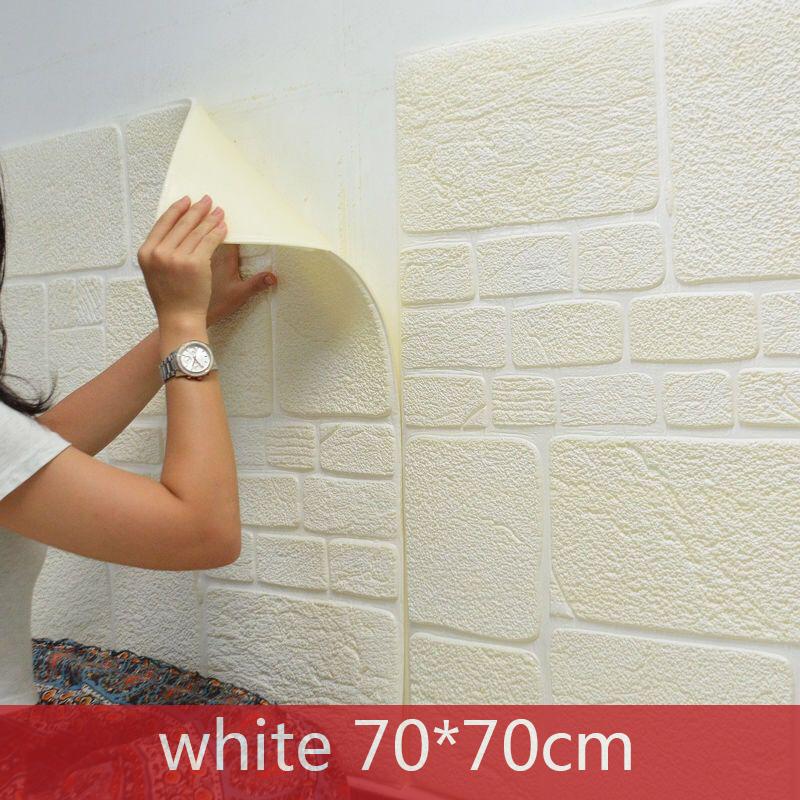 

70cmX70cm 3D Wall Stickers Brick Pattern Waterproof Self self-adhesive wallpaper Room Home Decor For Kids Bedroom Living Sticker