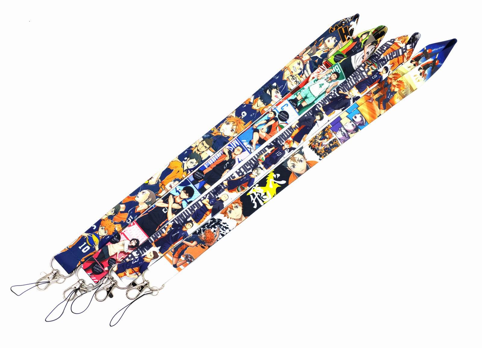 

Classic Haikyuu Japanese Anime Lanyard Keychain ID Credit Card Cover Pass Mobile Phone Charm Badge Bags Holder Key Holder Accessories