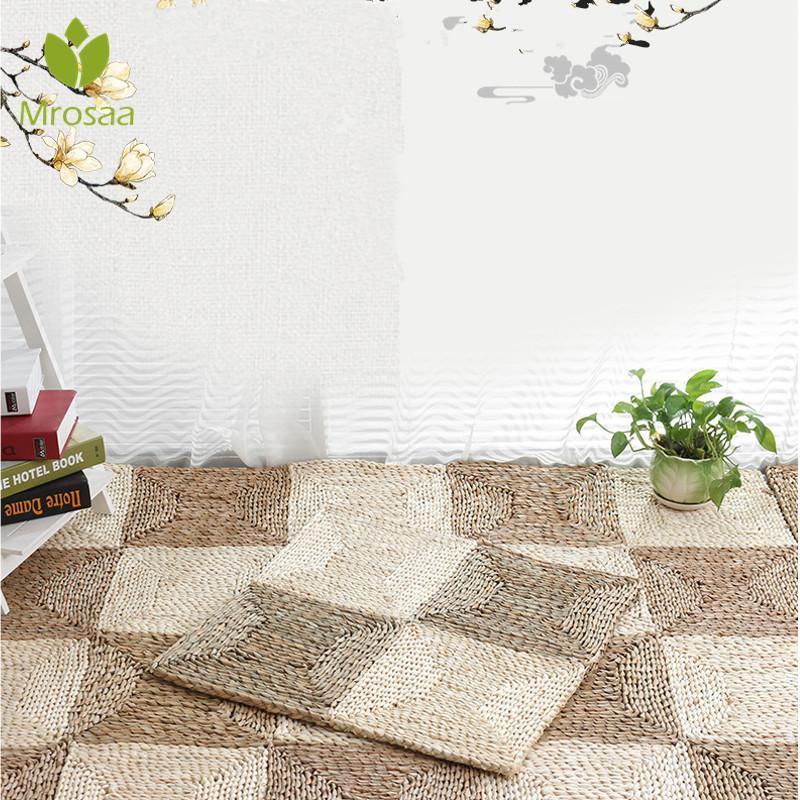 

1pc 30*30cm Living Room bedroom Children Kids Straw Carpet Magic Patchwork Jigsaw Splice Heads Climbing Baby Mat Meditation Mats1, Cattail straw