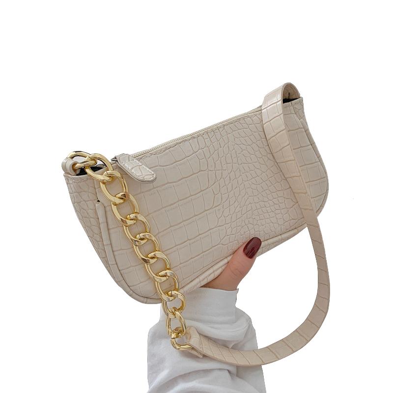 

Woman Chain Bag Shoulder Bags Purses and Handbags Alligator Luxury Totes Designer Clutch Underarm Stylish Shopper 2021 Fashion, Black
