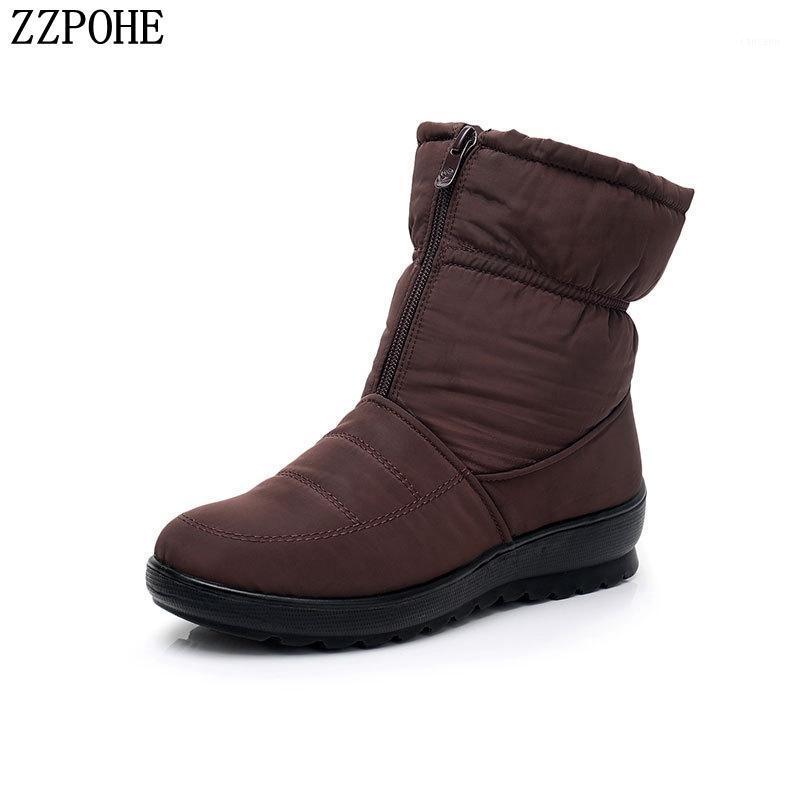

ZZPOHE High Quality Women Boots 2020 Fashion Women Waterproof Warm Fur Winter Shoes Woman Casual Ankle Snow Boots Mother Shoes1, Black