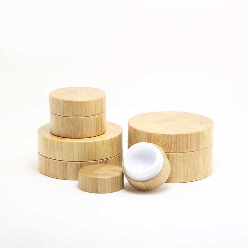 

High Qualtiy Bamboo Bottle Cream Jar Nail Art Mask Cream Refillable Empty Cosmetic Makeup Container Bottle1