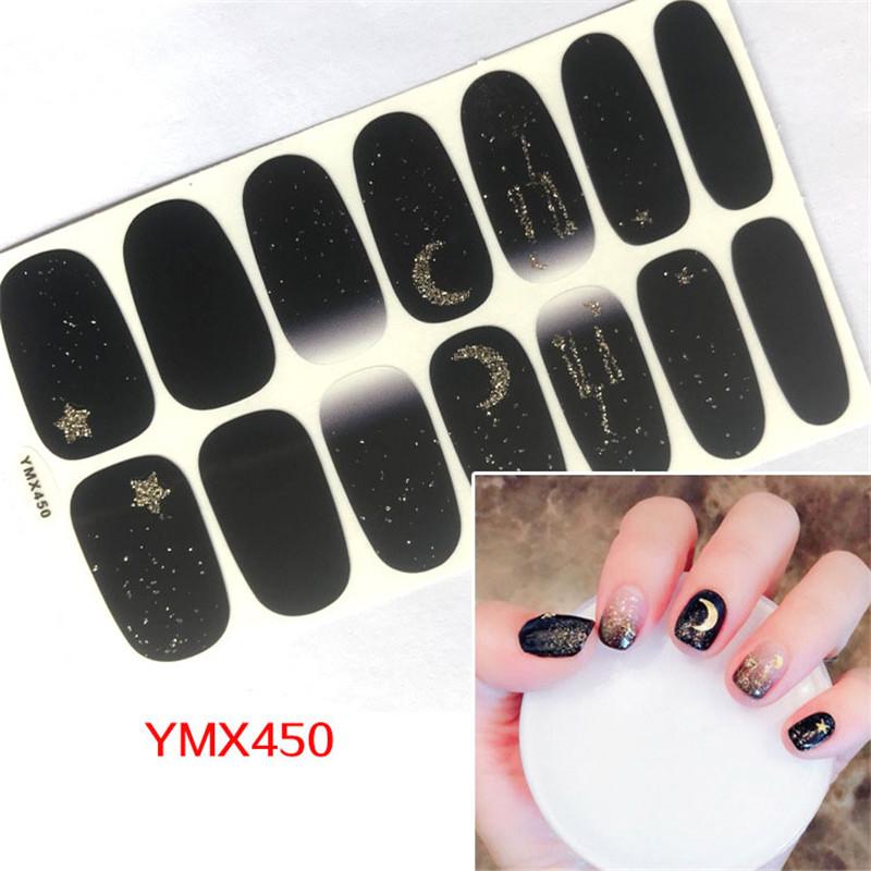

1sheet Moon Star Glitter Nail Art Stickers Fashion Full Nail Wraps Waterproof Long-lasting DIY Manicure Decor Tips Wholesale, Ymx449
