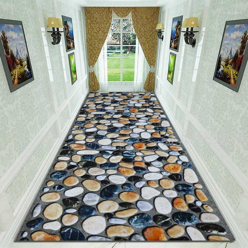 

3D Cobblestone Corridor Carpet Soft Flannel Bedroom Carpet Entrance Door Mat Modern Flower Area Living Room 80 * 2001