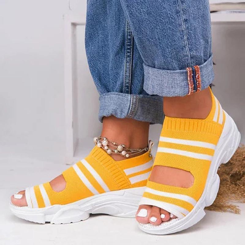 

Sport Comfy Sandals For Women Summer Casual Platforms Shoes Female Outdoor Sandal Low Heel Thick Bottom Sandalias1, Yellow