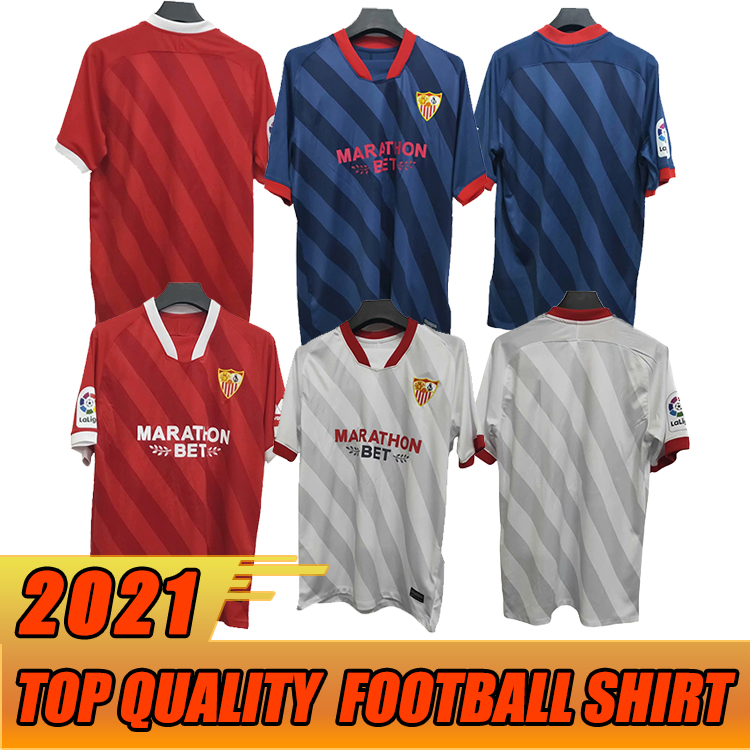 

20 21 FC Sevilla Soccer Jersey BANEGA 15 EN-NESYRI 16 NAVAS DE JONG EL HADDADI 5 OCAMPOS 10 EVER REGUILON Football Shirt, Home