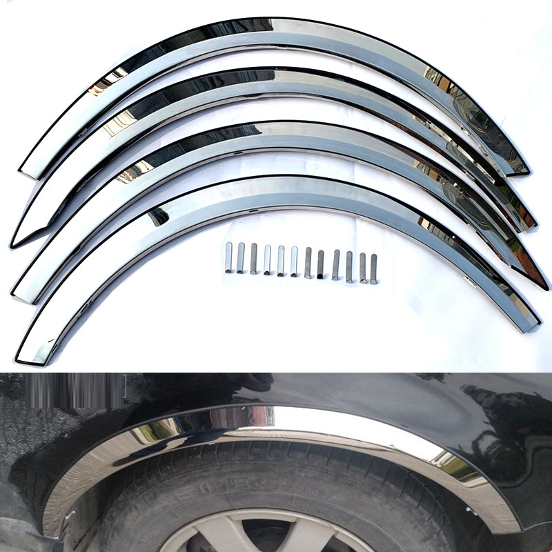 

For Buick LaCrosse 2003-2008 2009-2015 2016-21 Car Front Rear Left Right Side Wheel Eyebrow Stainless Silver Frame