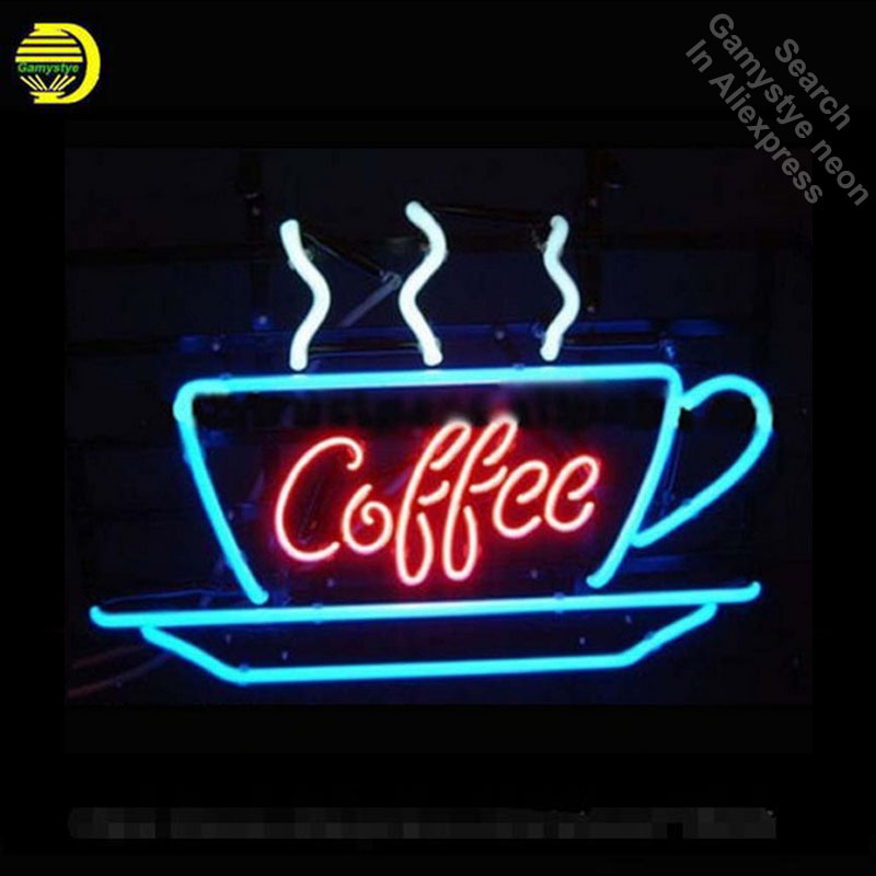 

Coffee Neon Sign Display Cafe Neon Bulbs Real Glass Tube Handcrafted Real Recreation Garage Display Attract hotel sign VD 17x14