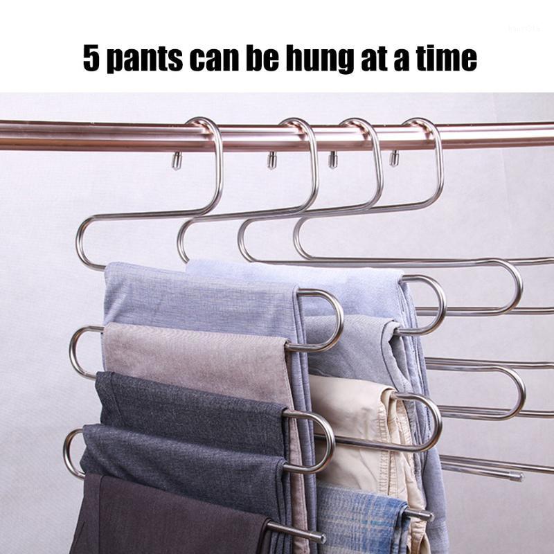 

New Hot Stainless Steel Pants Hangers S Shaped Multifunctional Anti-slip Storage Clothes Rack SMD661
