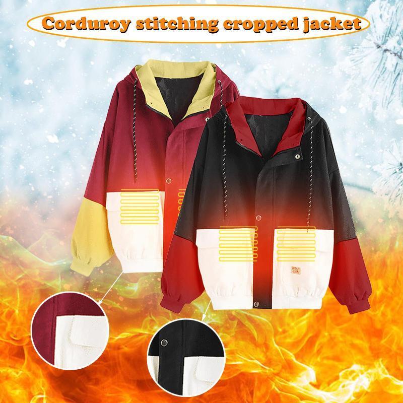 

Outerwear Coats Jackets Corduroy Patchwork Oversize Jackets Autumn Jacket Women Streetwear Coat Windbreaker Chaqueta Mujer Ceket1, Bk