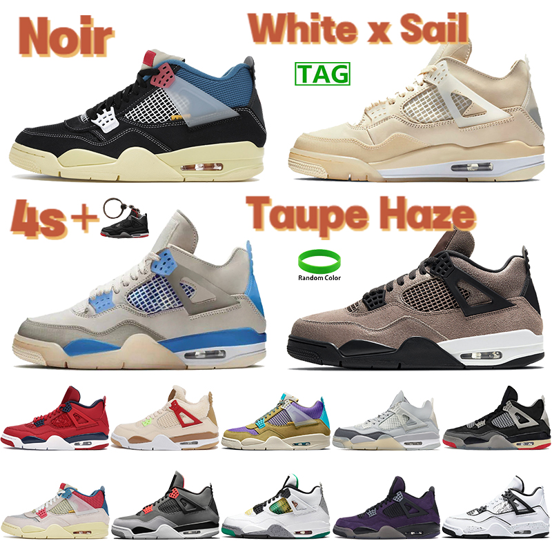 

White x Sail Bred Grey Mens 4 4s Basketball Shoes Guava Ice Noir SP Desert Moss Taupe Haze Manila Infrared Men Women Trainers, Bubble wrap packaging
