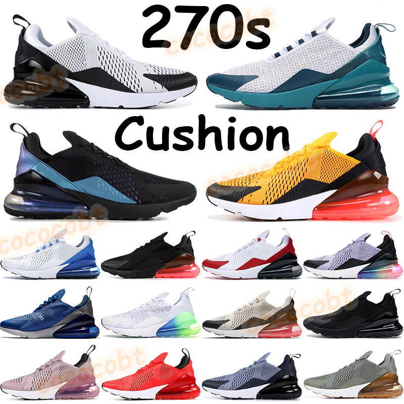 

Mens 270s running shoes sports trainers white lime blast light bone hot punch spirit teal dusty cactus regency purple women cushion sneakers, 02. black white