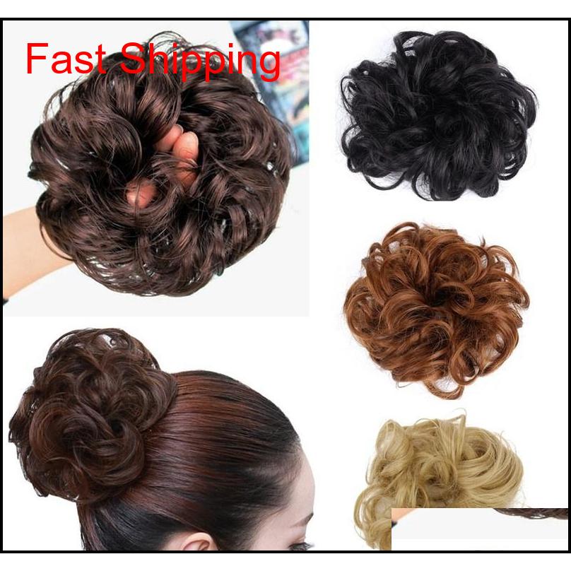 

Pony Tail Hair Extension Bun Hairpiece Scrunchie Elastic Wave Curly Synthetic Hairpieces Wrap For Hair Bun Chignon Pedazo De Cabello C Srzwr, Black;brown