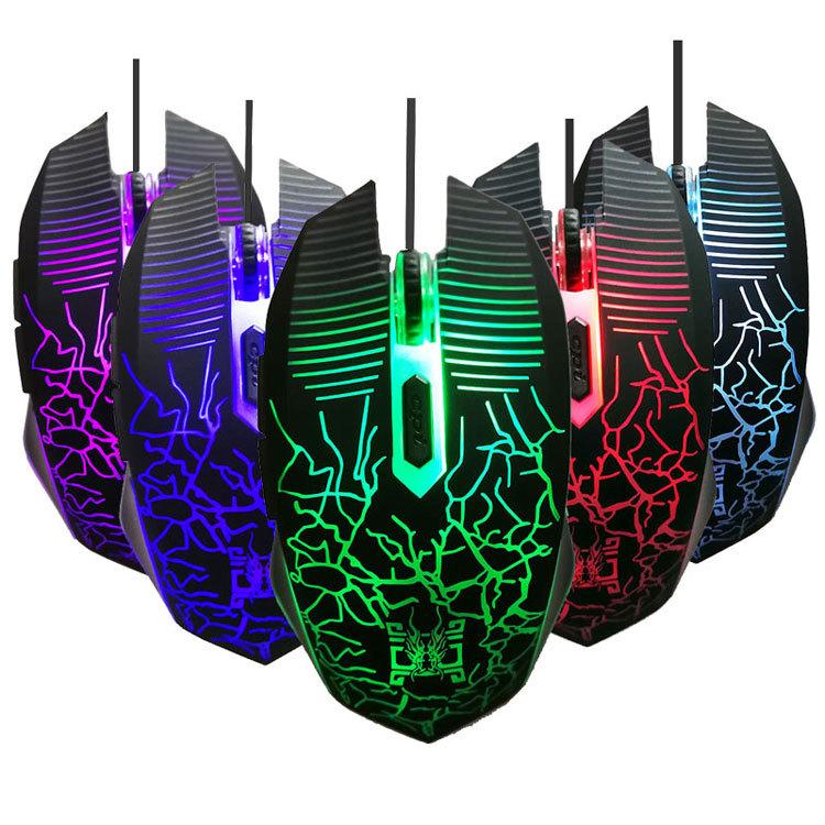 

Professional Optical 6 Buttons Wired Gaming Mouse Mice Colorful Backlight 4000DPI Mouse Computer Mice Drop Shipping