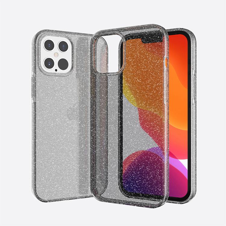 Ultra thin glittering sequins military shockproof cusion tpu cover case for iphone 12 11 pro max-image-597958068