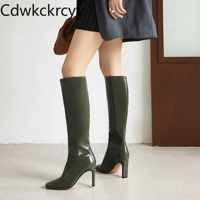 

winter The New Europe and America fashion Square head British style Takato Knight boots banquet Sexy High heels Women boots, Black