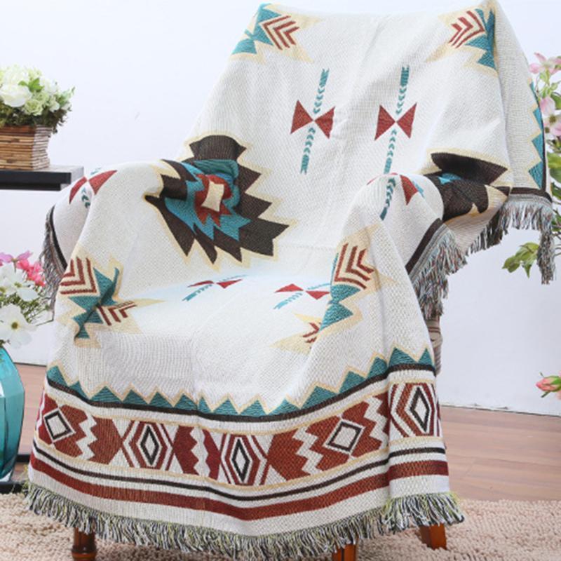 

Ethnic Style Geometric Sofa Blanket Leisure Blanket Tapestry Soft Warm Cotton Spring And Autumn Light Sofa1